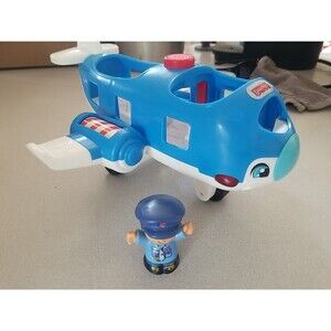 Fisher Price Little People Jet Plane Blue Talking Musical Sounds 2016 Works